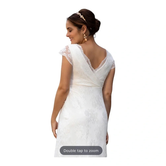 Tiffany Rose Eden Maternity Wedding Gown Ivory Dream  Lace Dress NWOT - Picture 3 of 11